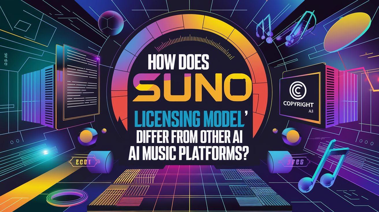 How does Suno AI’s licensing model differ from other AI music platforms