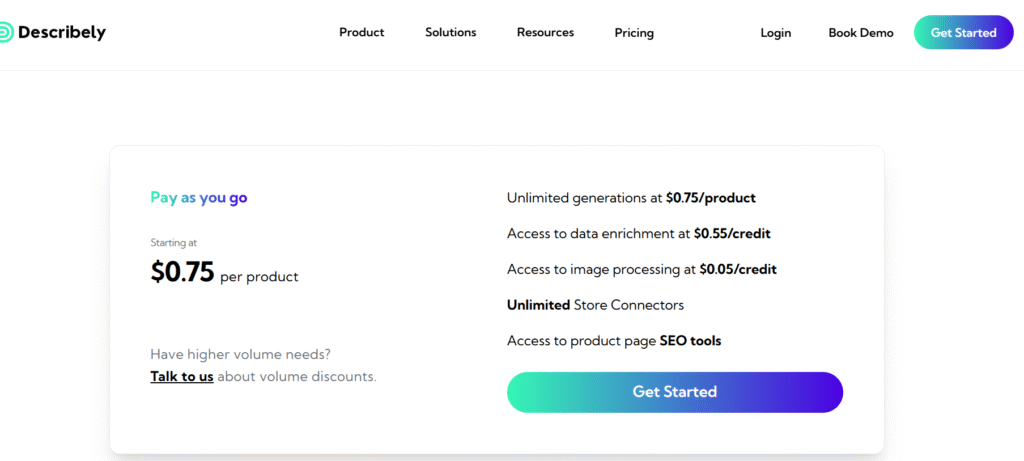 Describely Pricing Describely Pricing