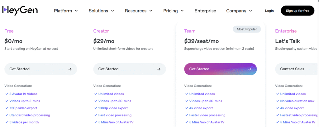 Heygen Pricing Heygen Pricing
