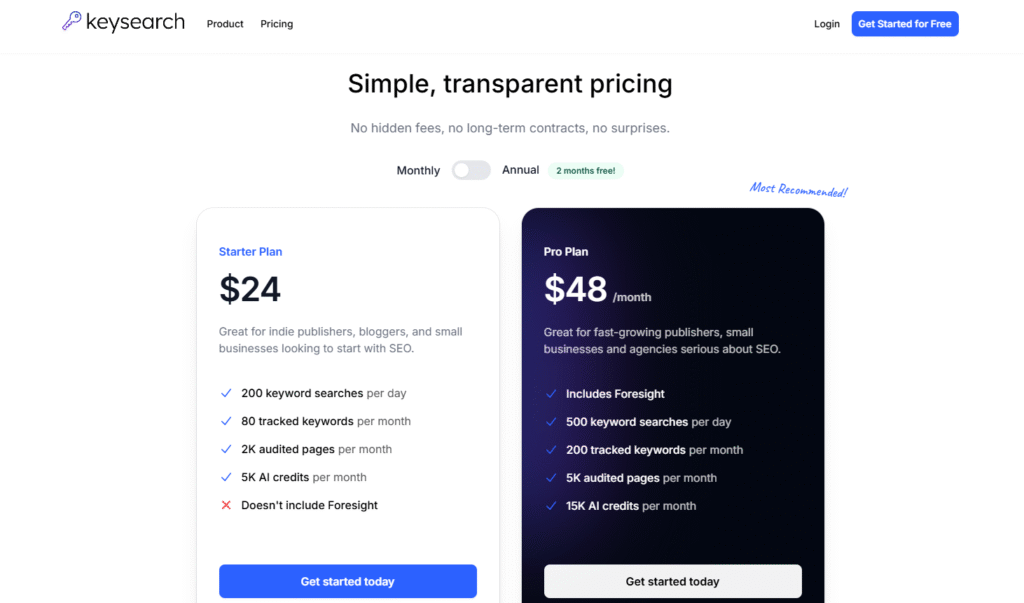 KeywordSearch Pricing KeywordSearch Pricing