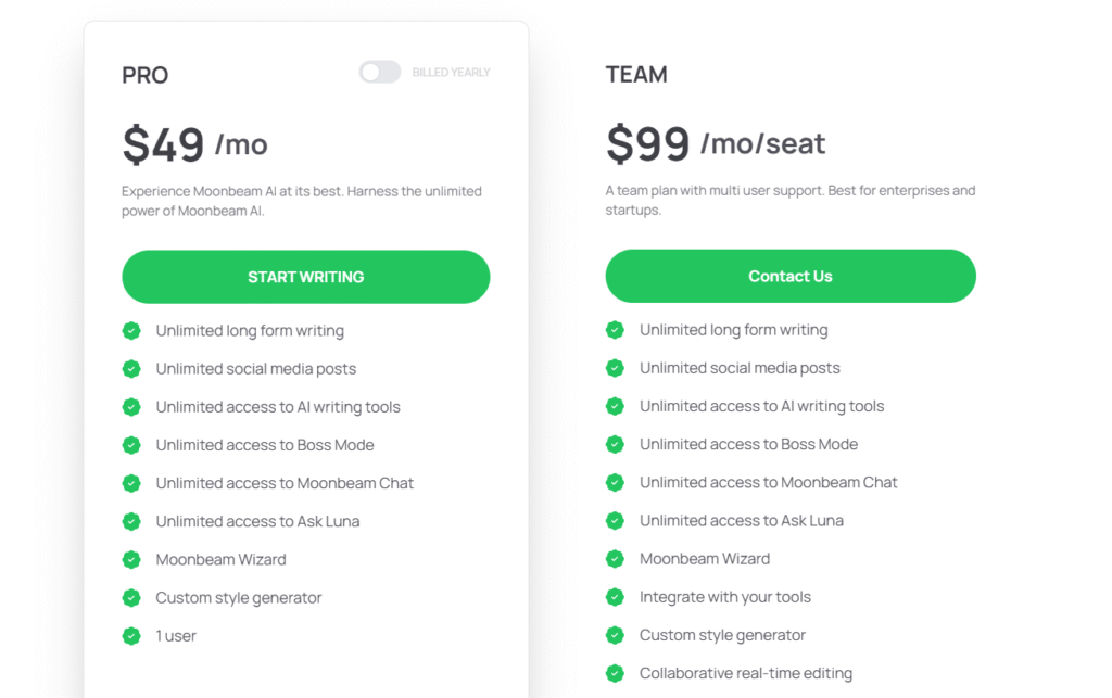 Moonbeam Pricing