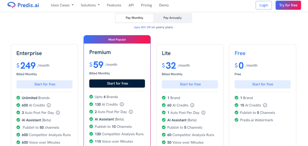 Predis ai Pricing Predis ai Pricing