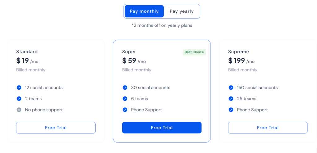 SocialBu Pricing SocialBu Pricing